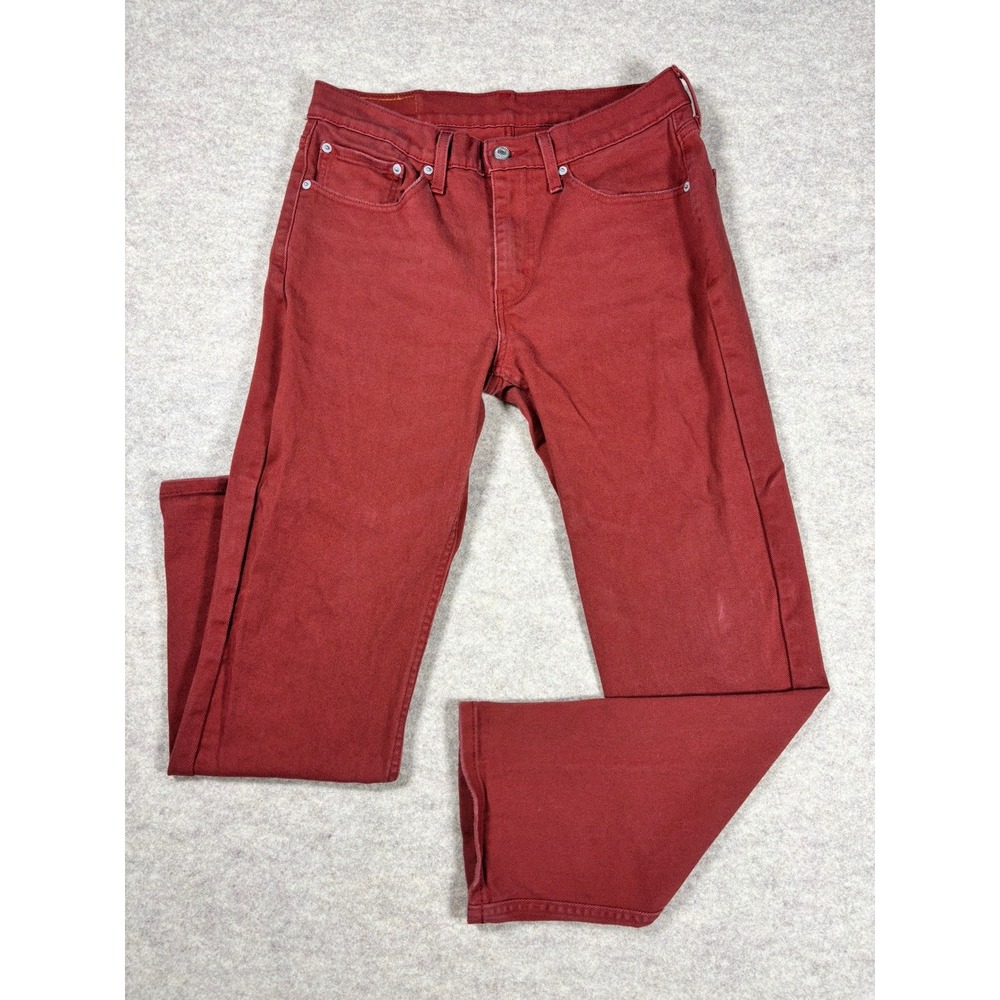 Levis 514 Straight Fit Jeans Men's 31x30 Brick Red Denim Pants 00514-0616